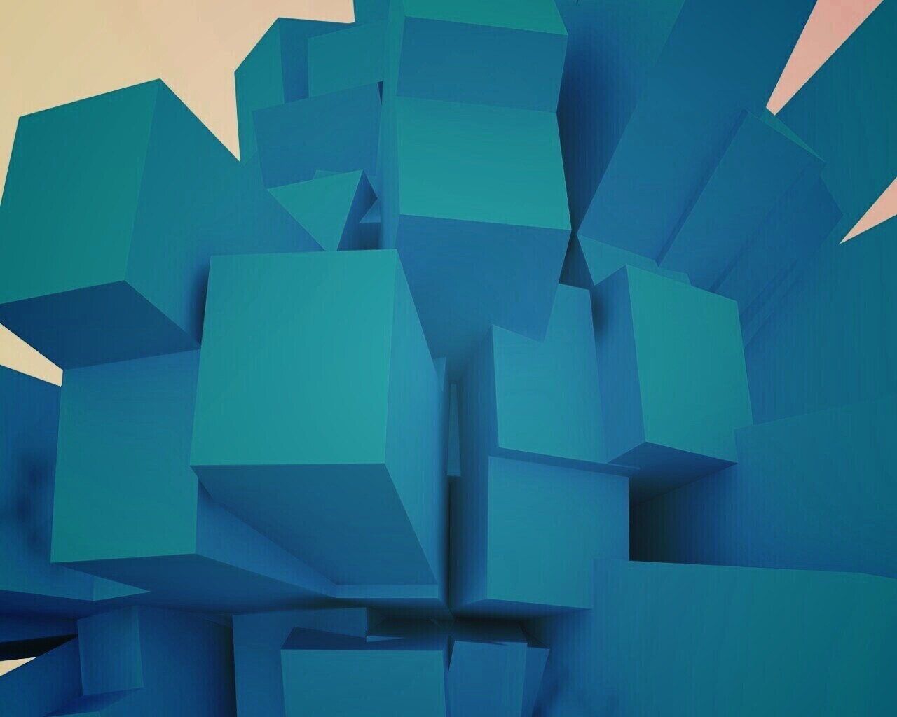 Синие кубы обои