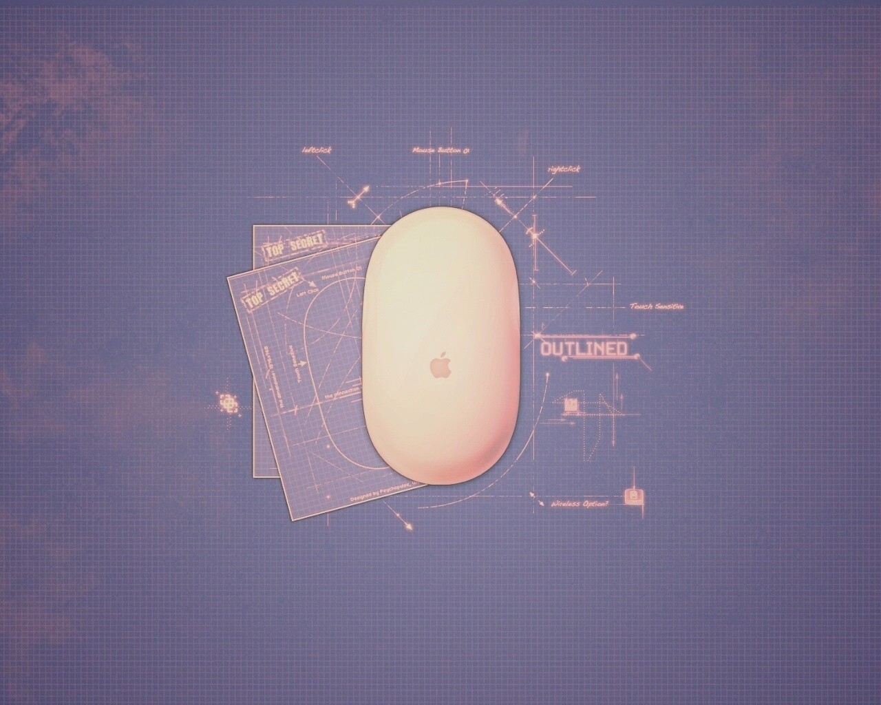 Чертеж яблочной мышки обои