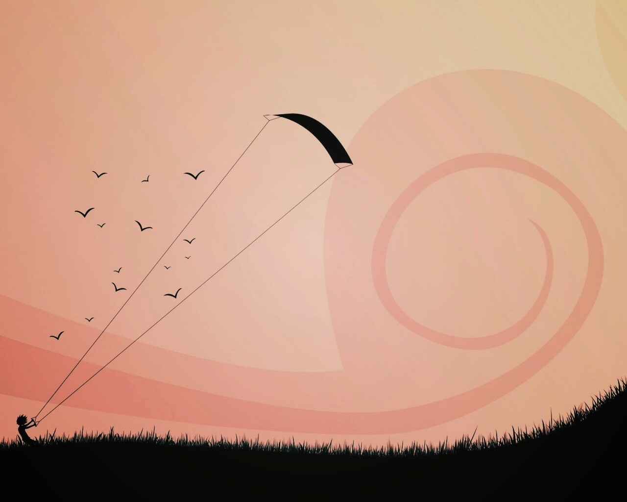 Запуск воздушного змея обои