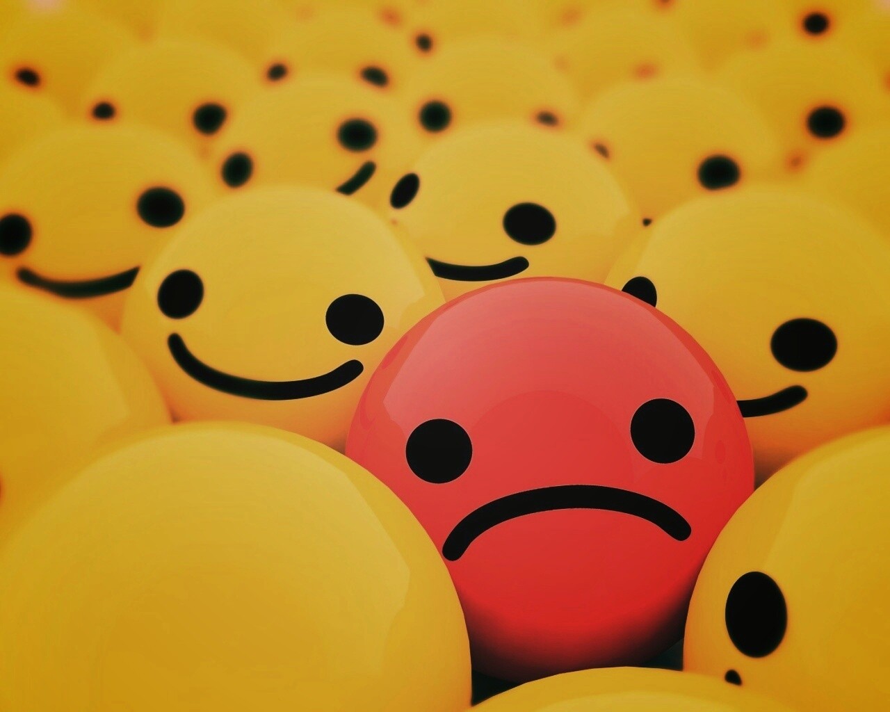 Депрессивный смайлик обои