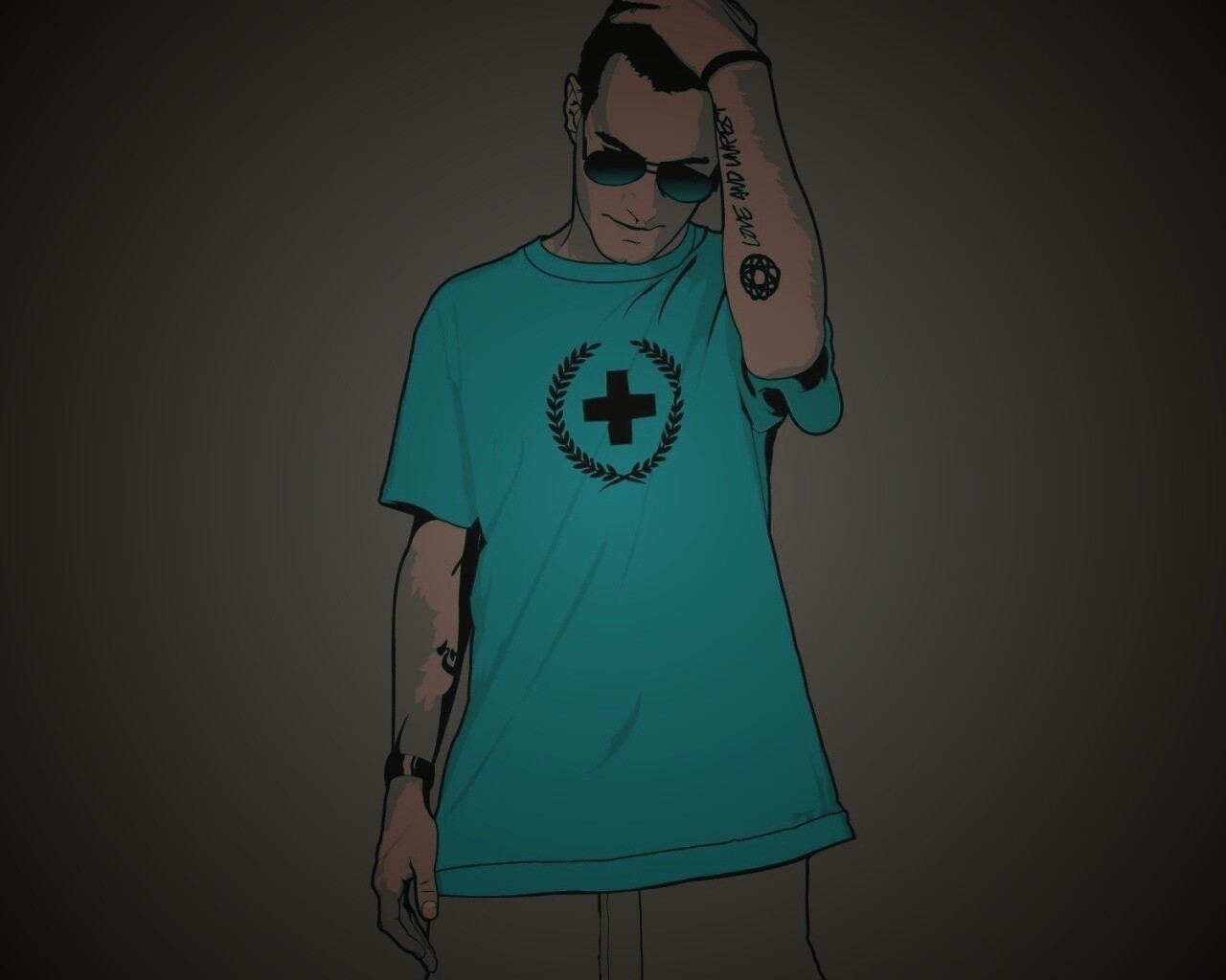 Парень в голубой футболке обои