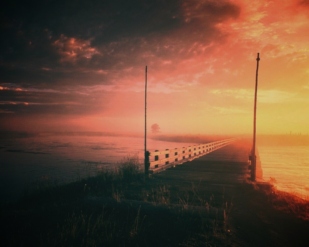 Деревянный мост обои