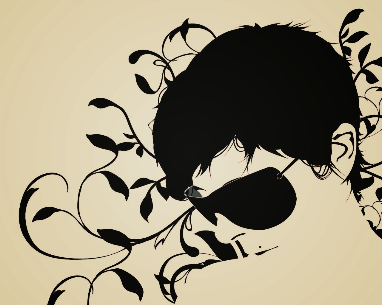 Парень на фоне узора обои