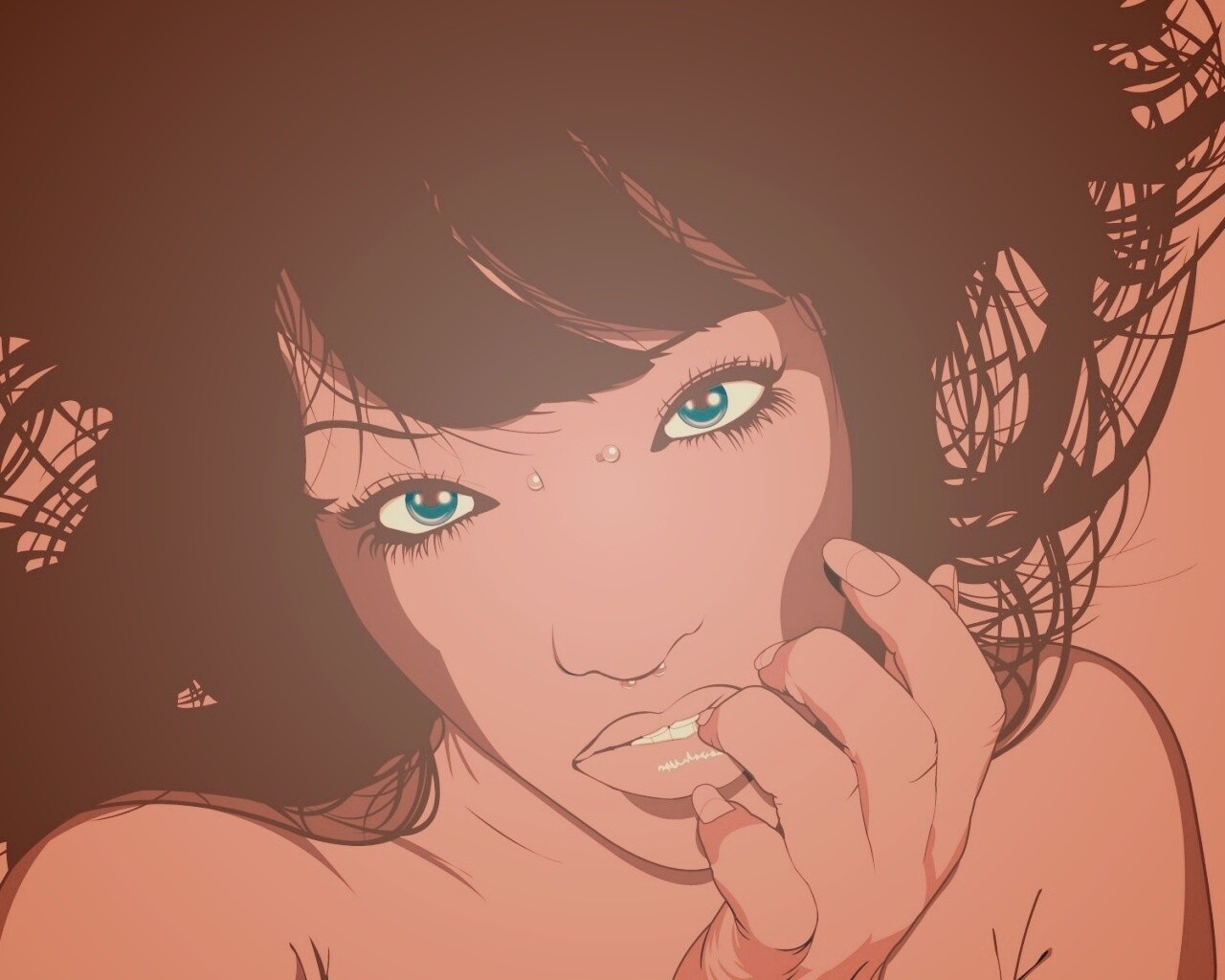 Девушка с пирсингом обои