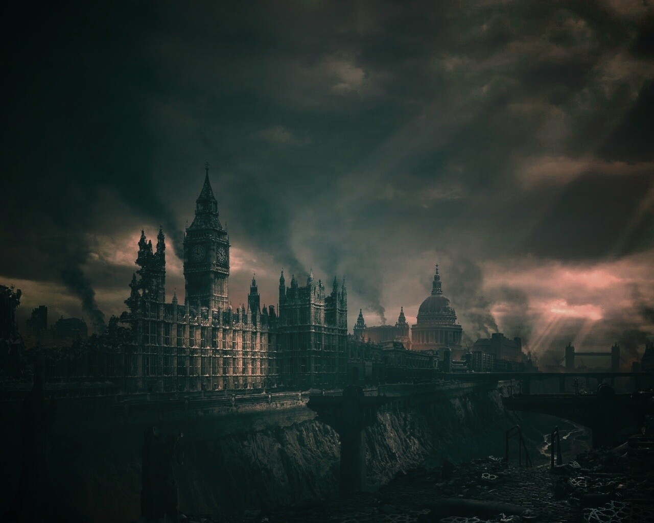 Постапокалиптический Лондон обои