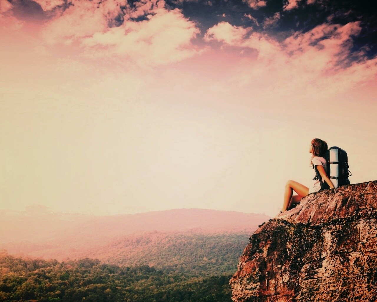 Девушка турист обои