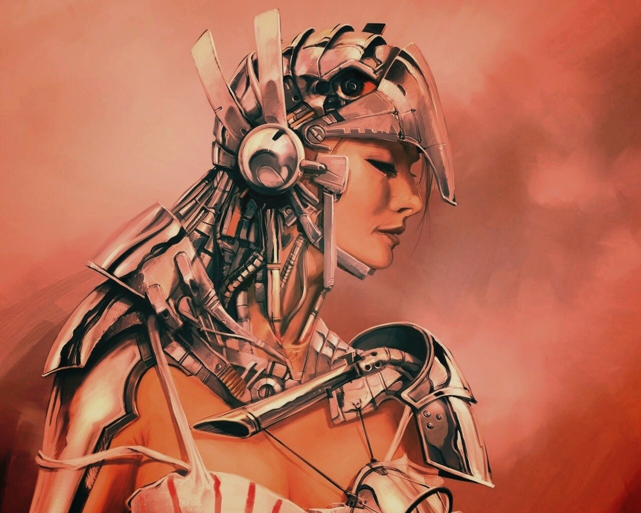 Девушка в силовой броне обои