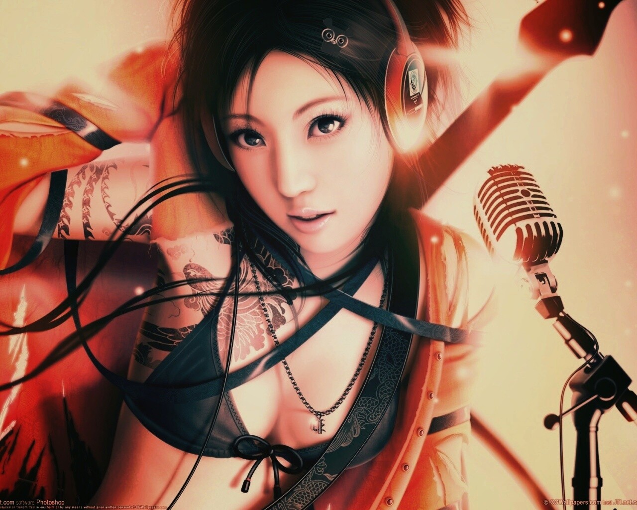 Поющая японка обои