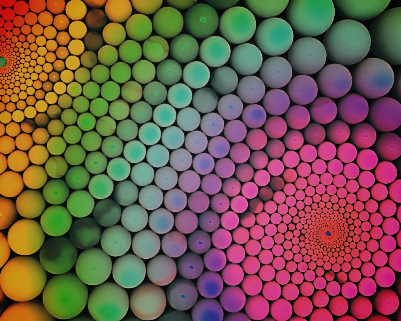 Радужные спирали из шариков обои
