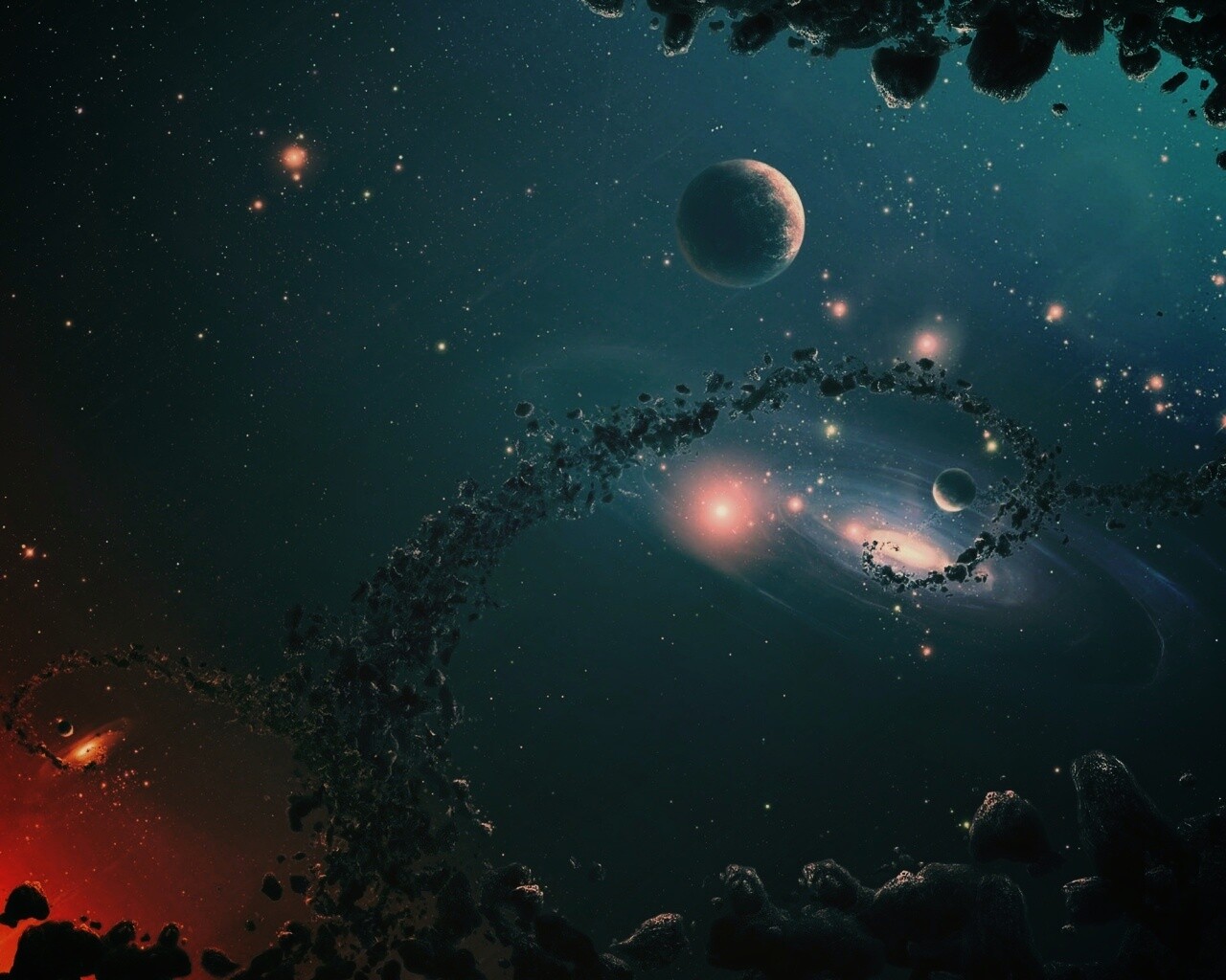 Причудливый пояс астероидов обои