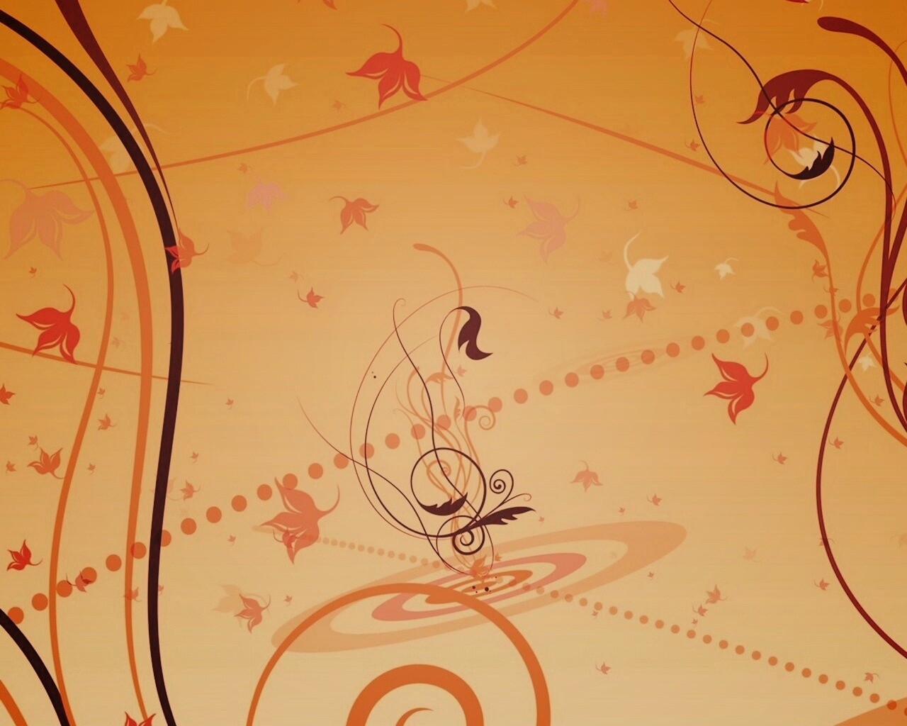 Цветы и завитки обои