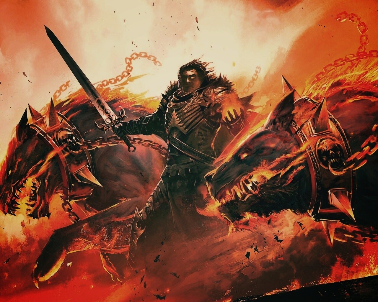 Темный рыцарь и гончие смерти обои