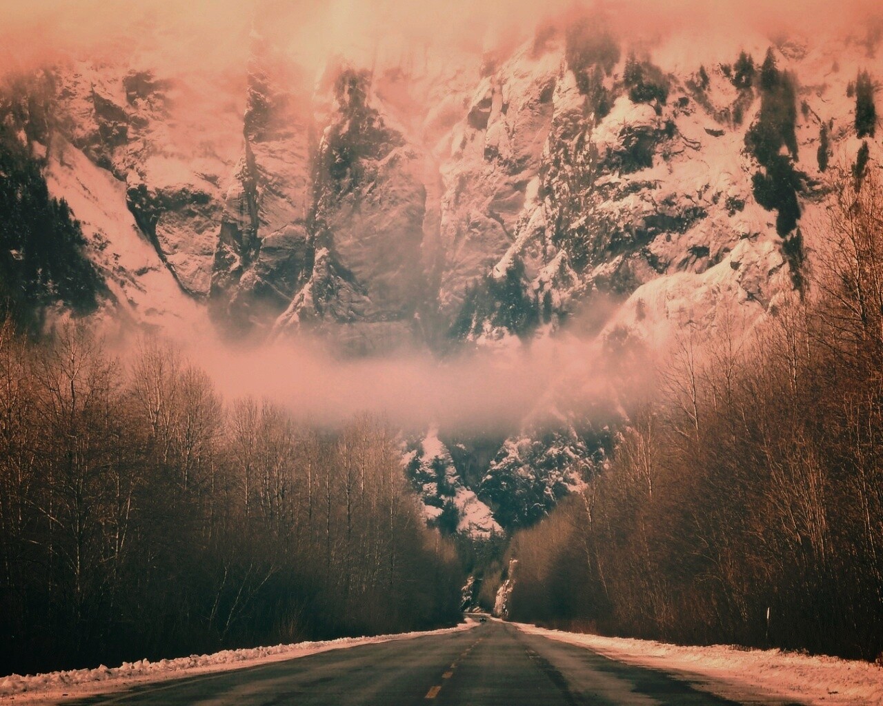 Дорога к скале обои