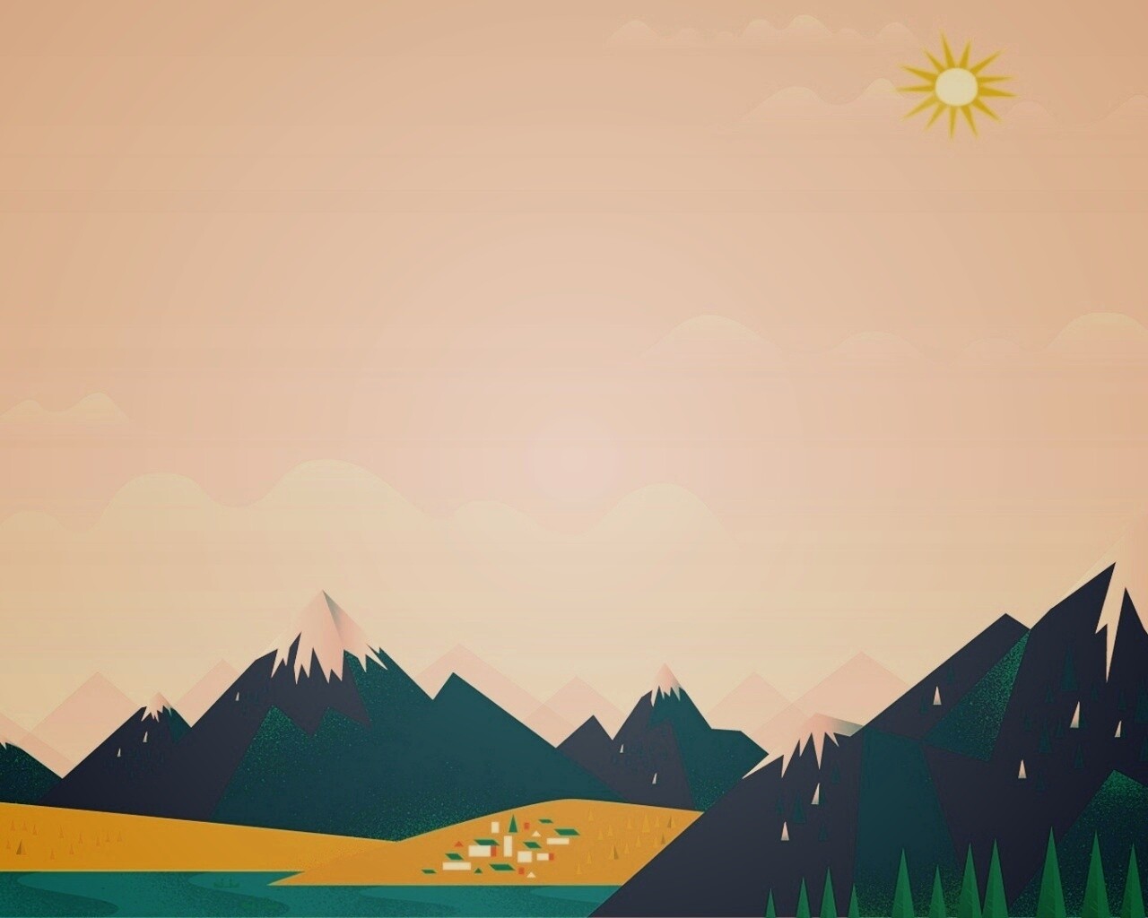 Векторный пейзаж обои