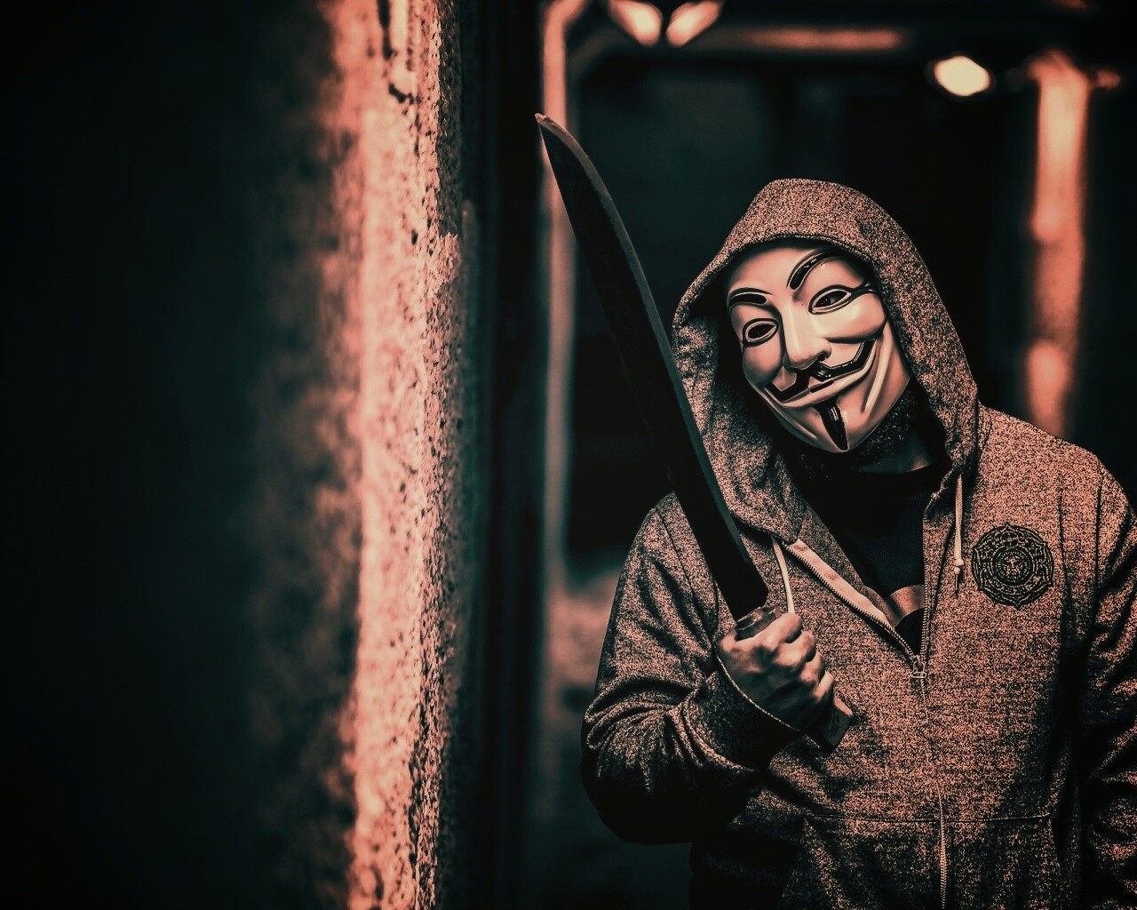 Человек в маске анонимуса обои