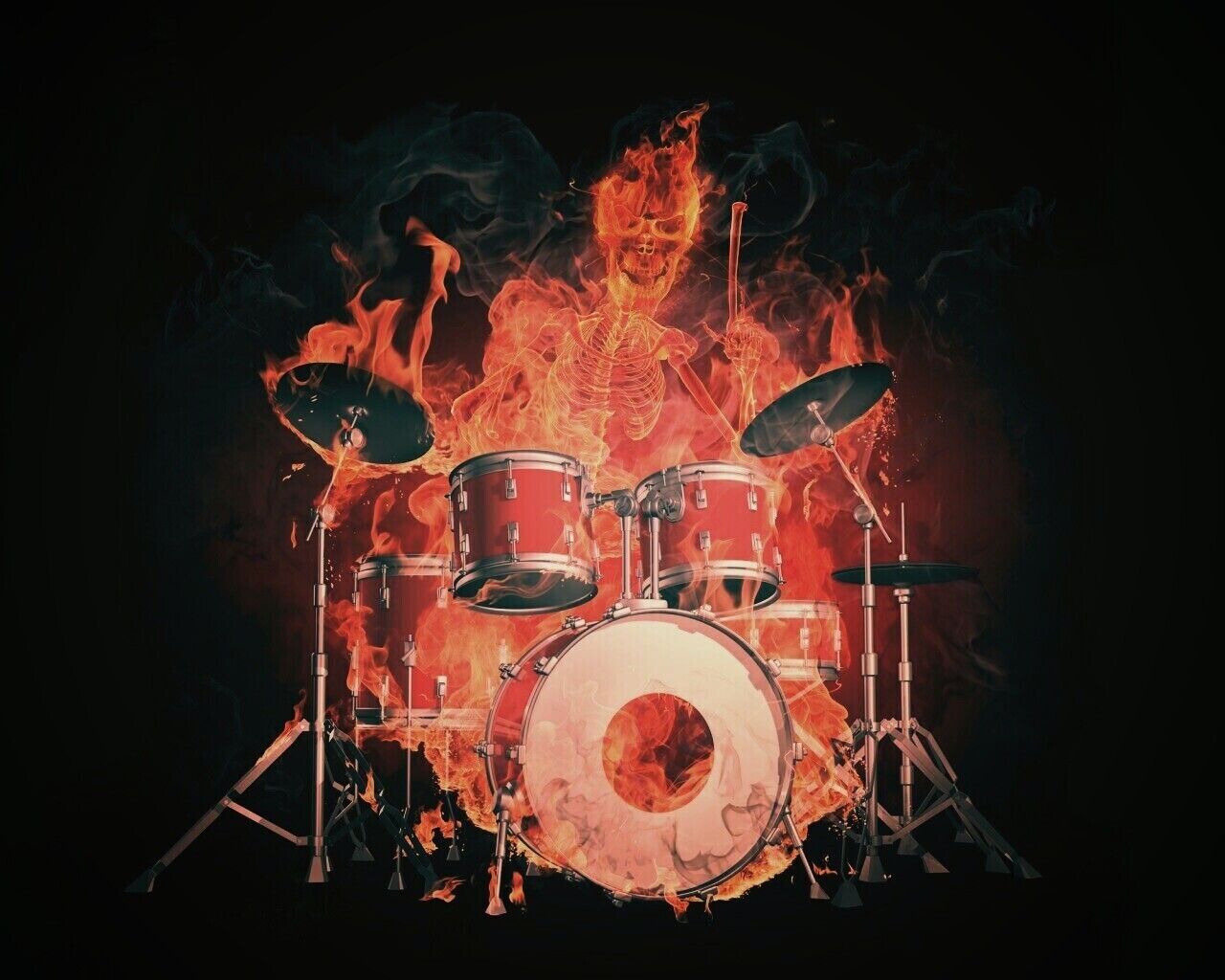 Огненный барабанщик обои