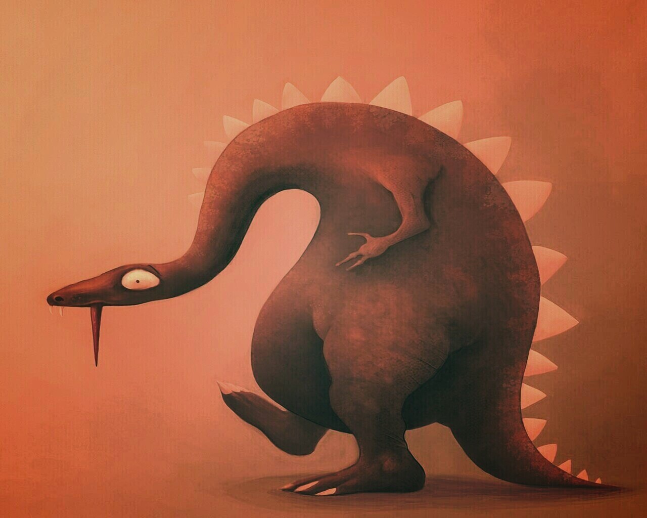 Рисованый динозавр обои