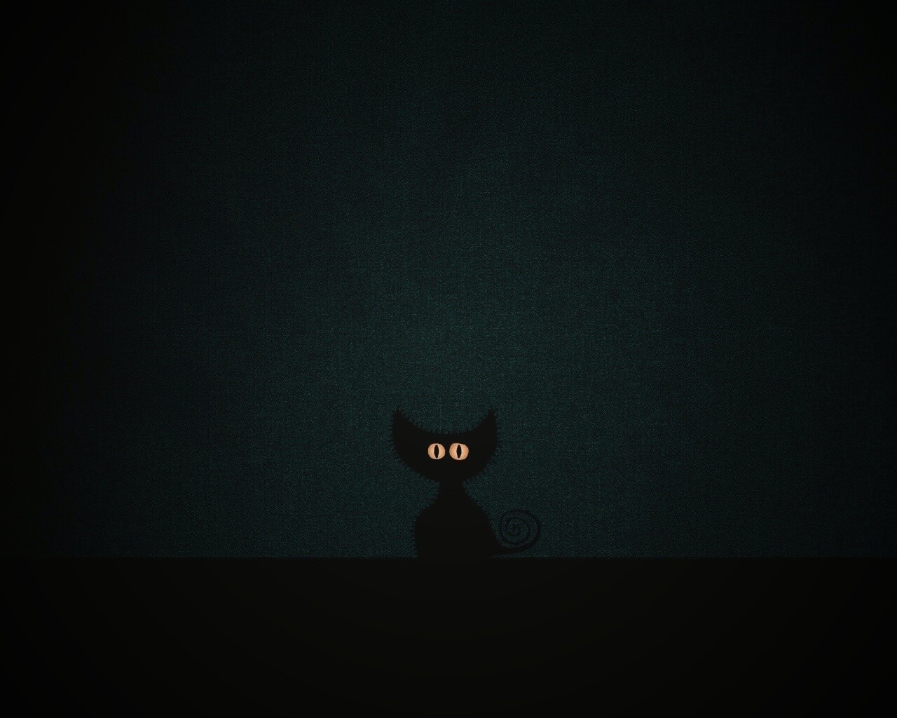 Чёрный кот в ночи обои