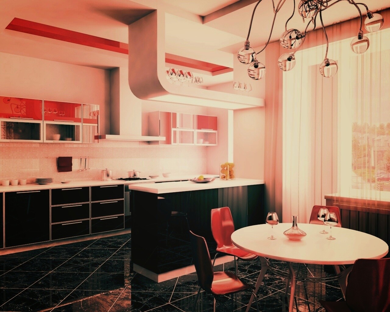 Современная кухня обои