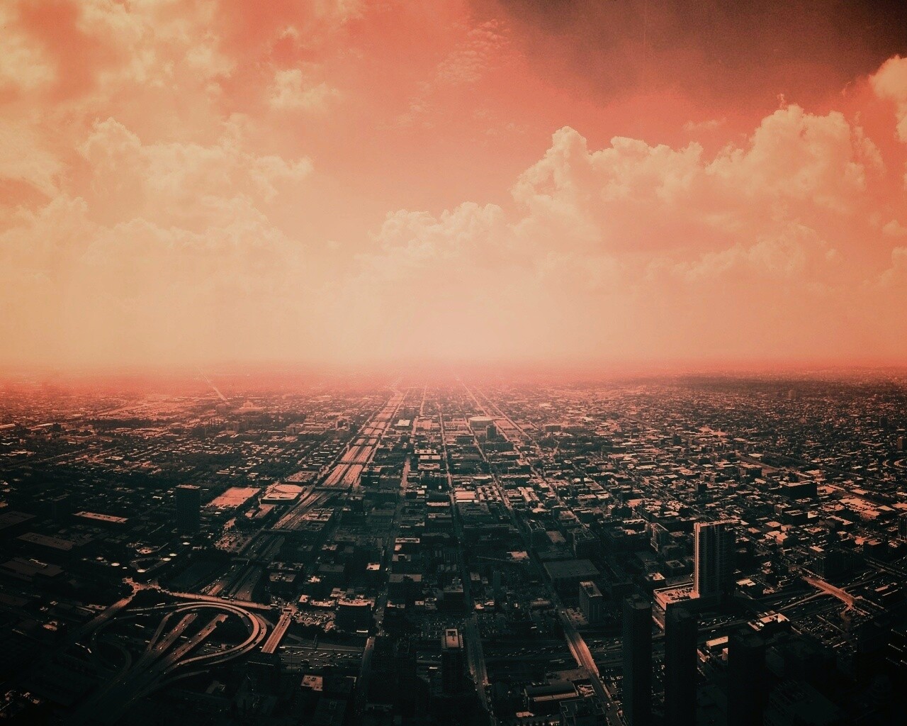 Город: вид сверху обои