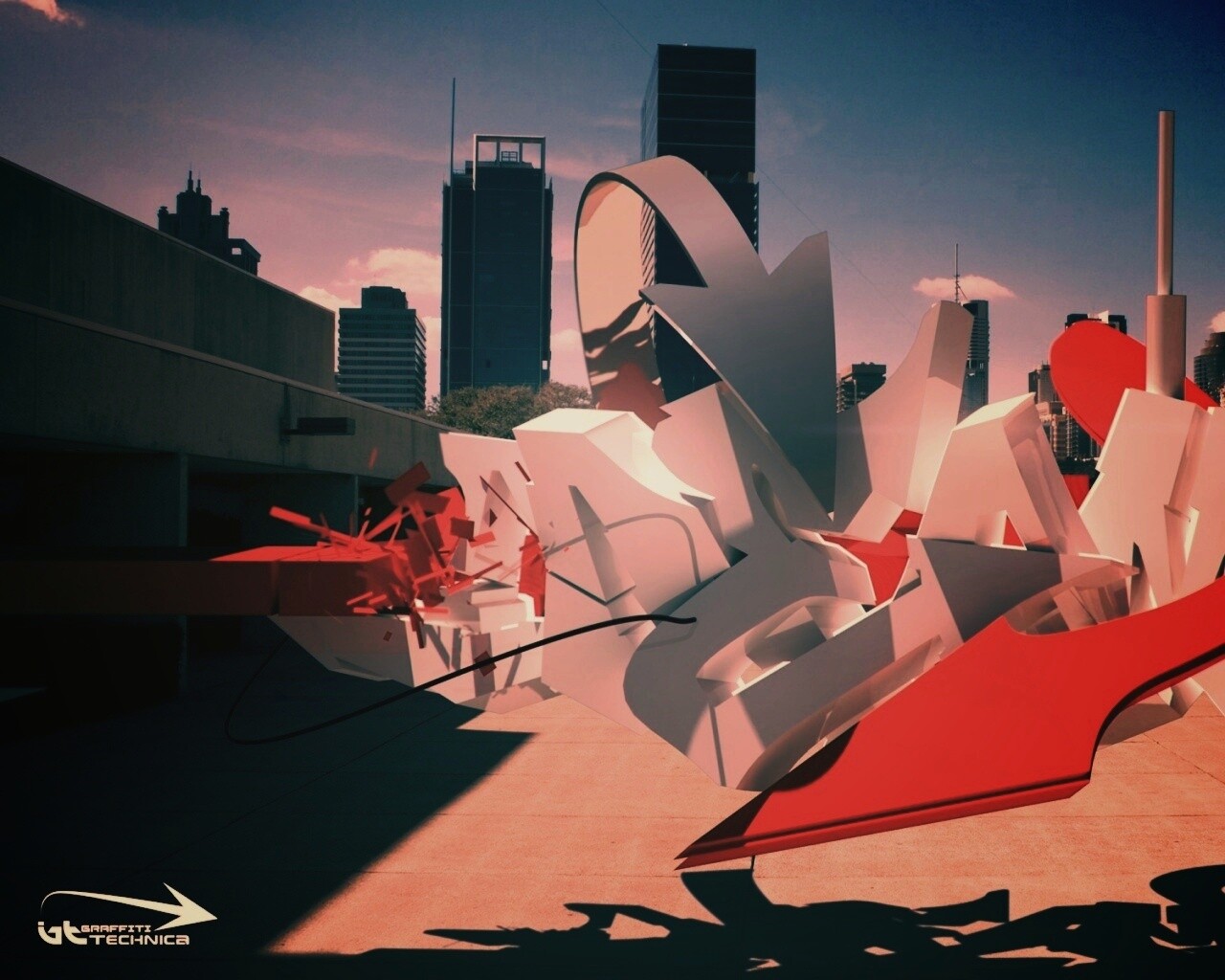 Трехмерное граффити обои