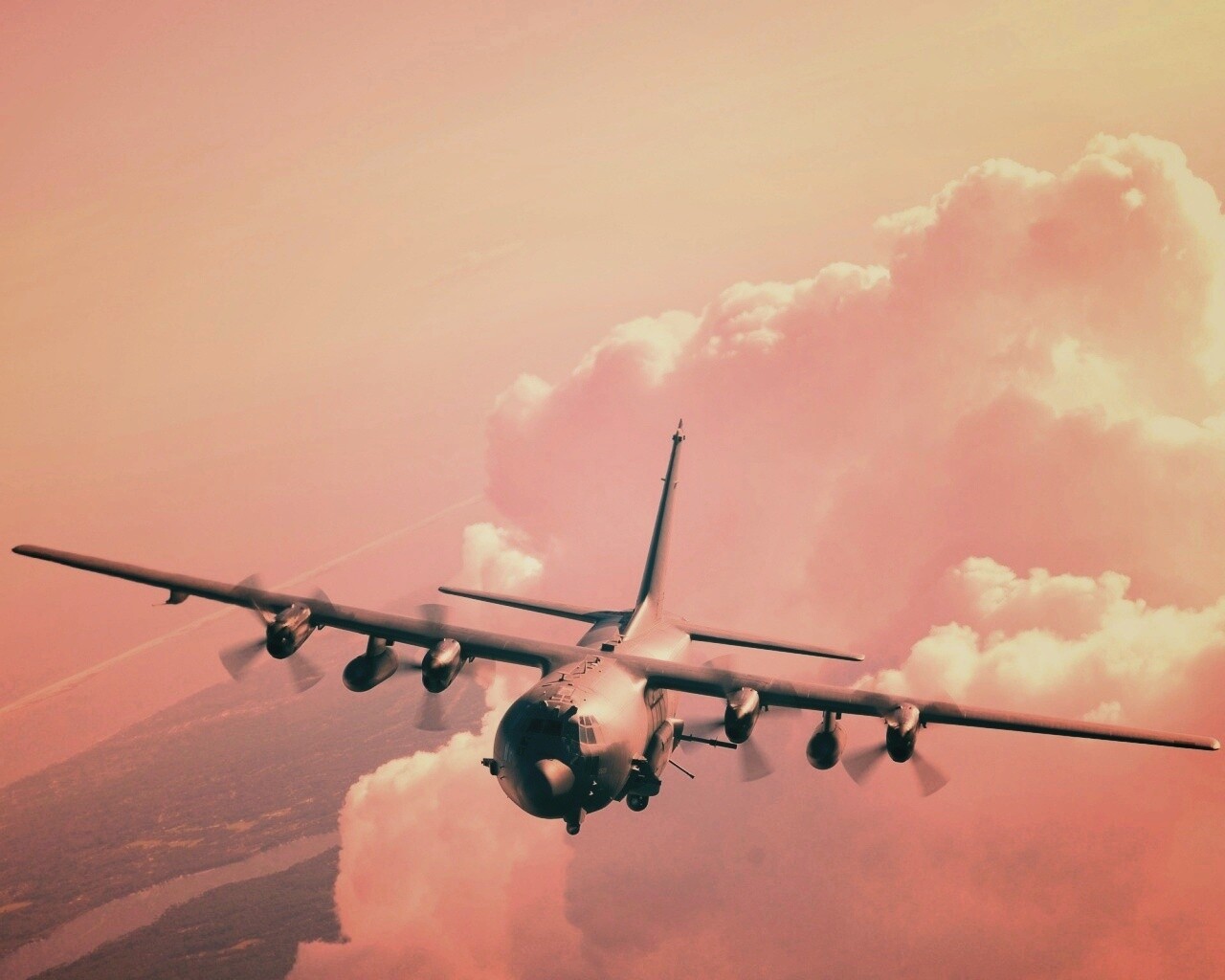 Самолет АС-130 обои