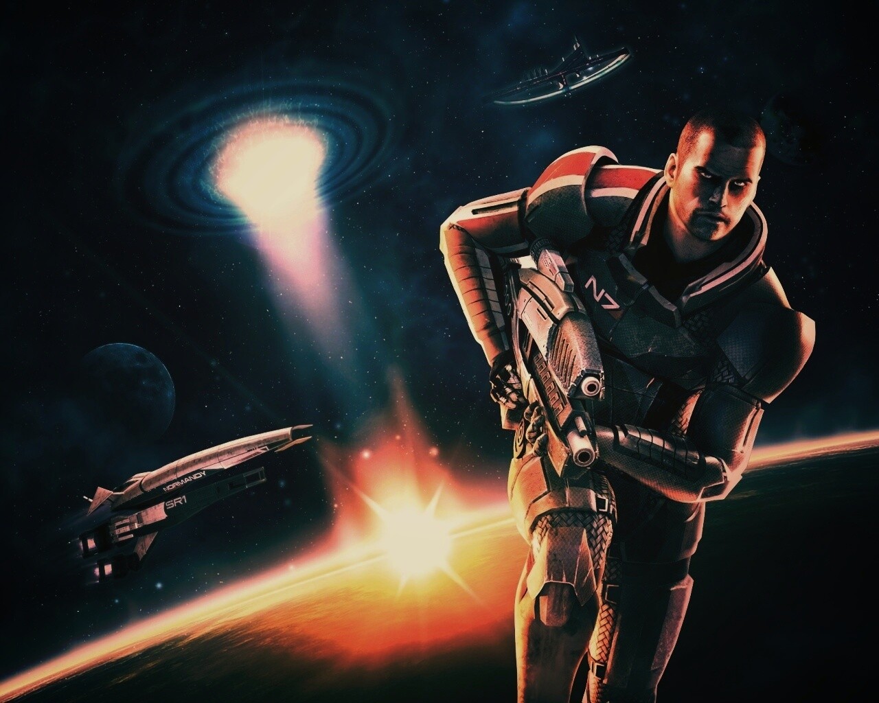 Шепард из вселенной Mass Effect обои