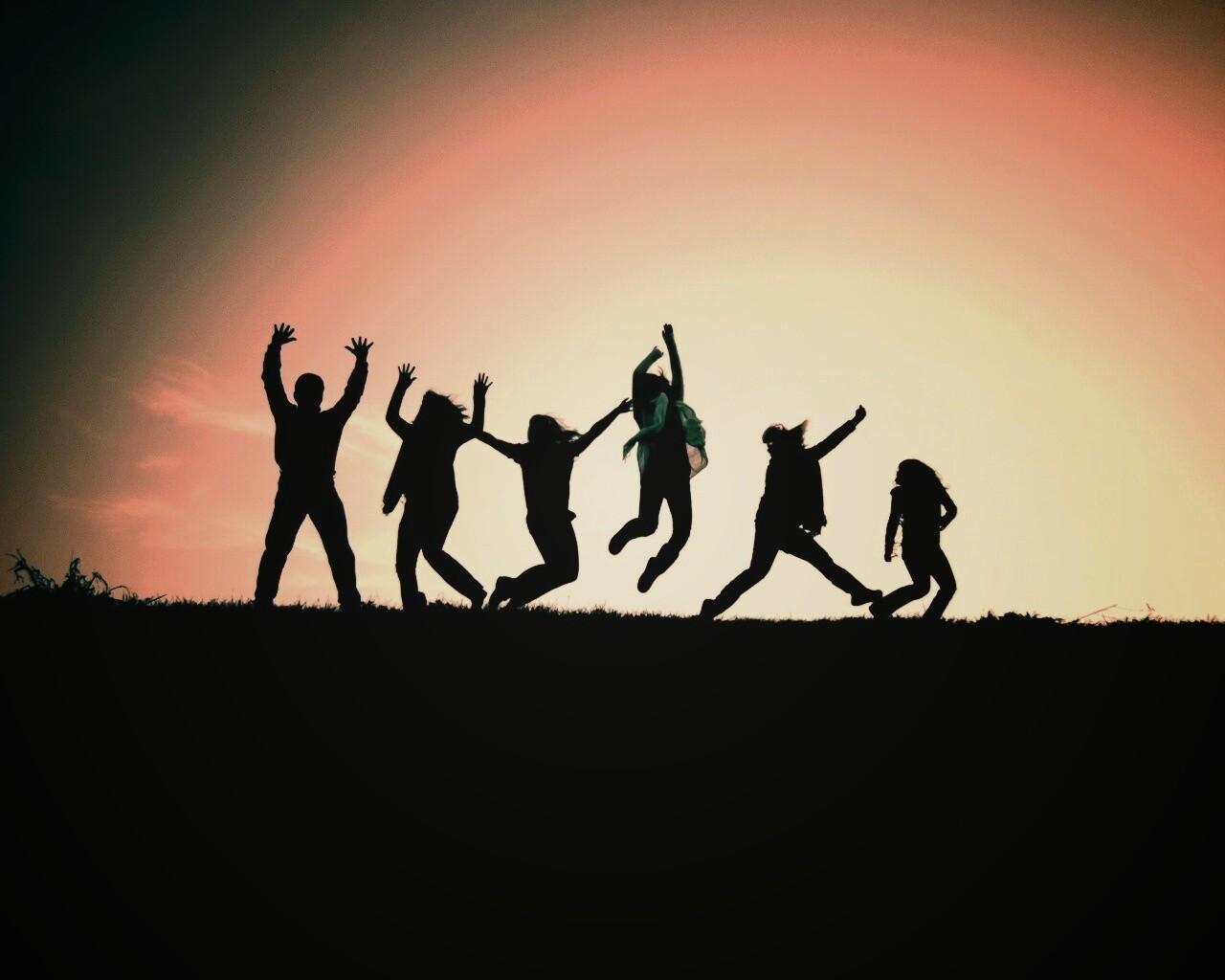 Силуэты людей обои