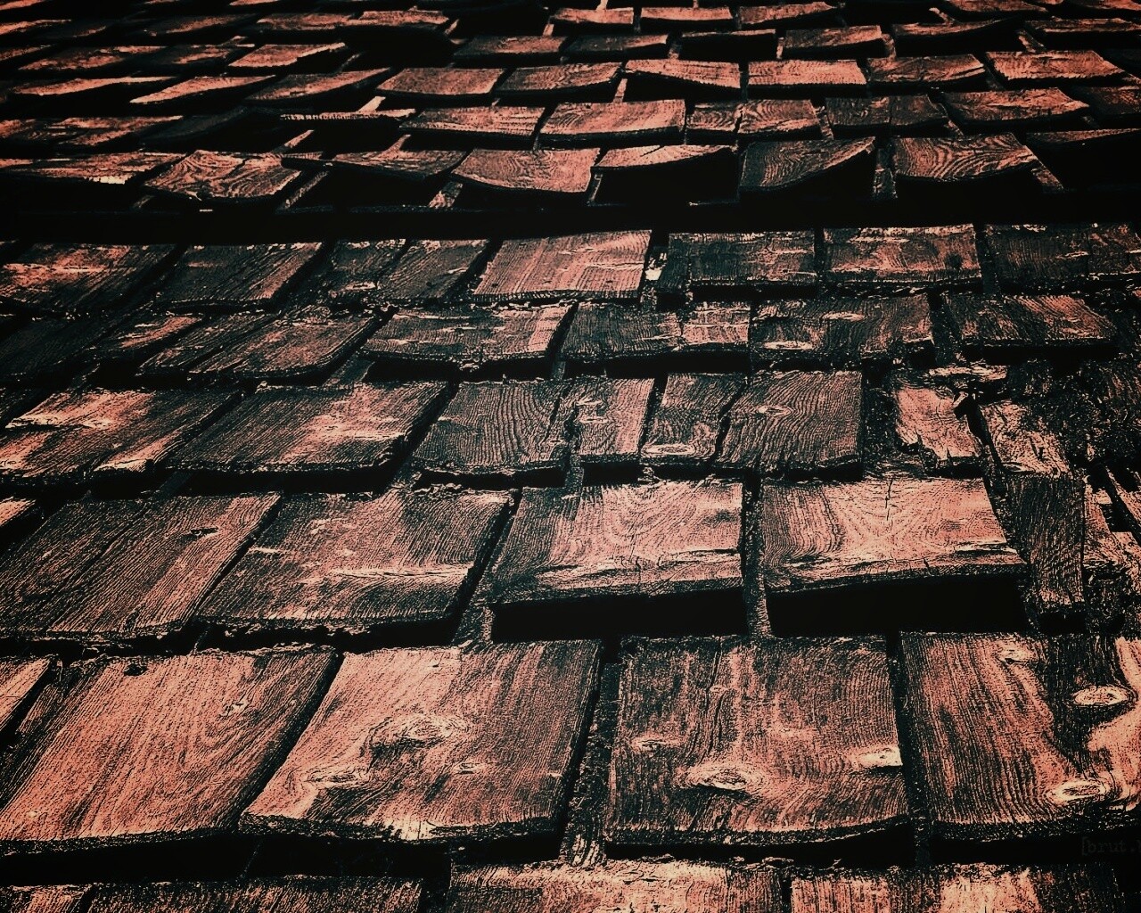 Деревянная крыша обои