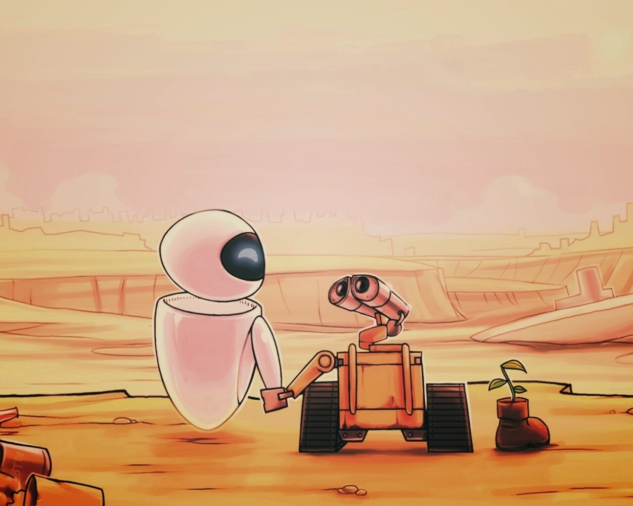 WALL-E и Ева обои