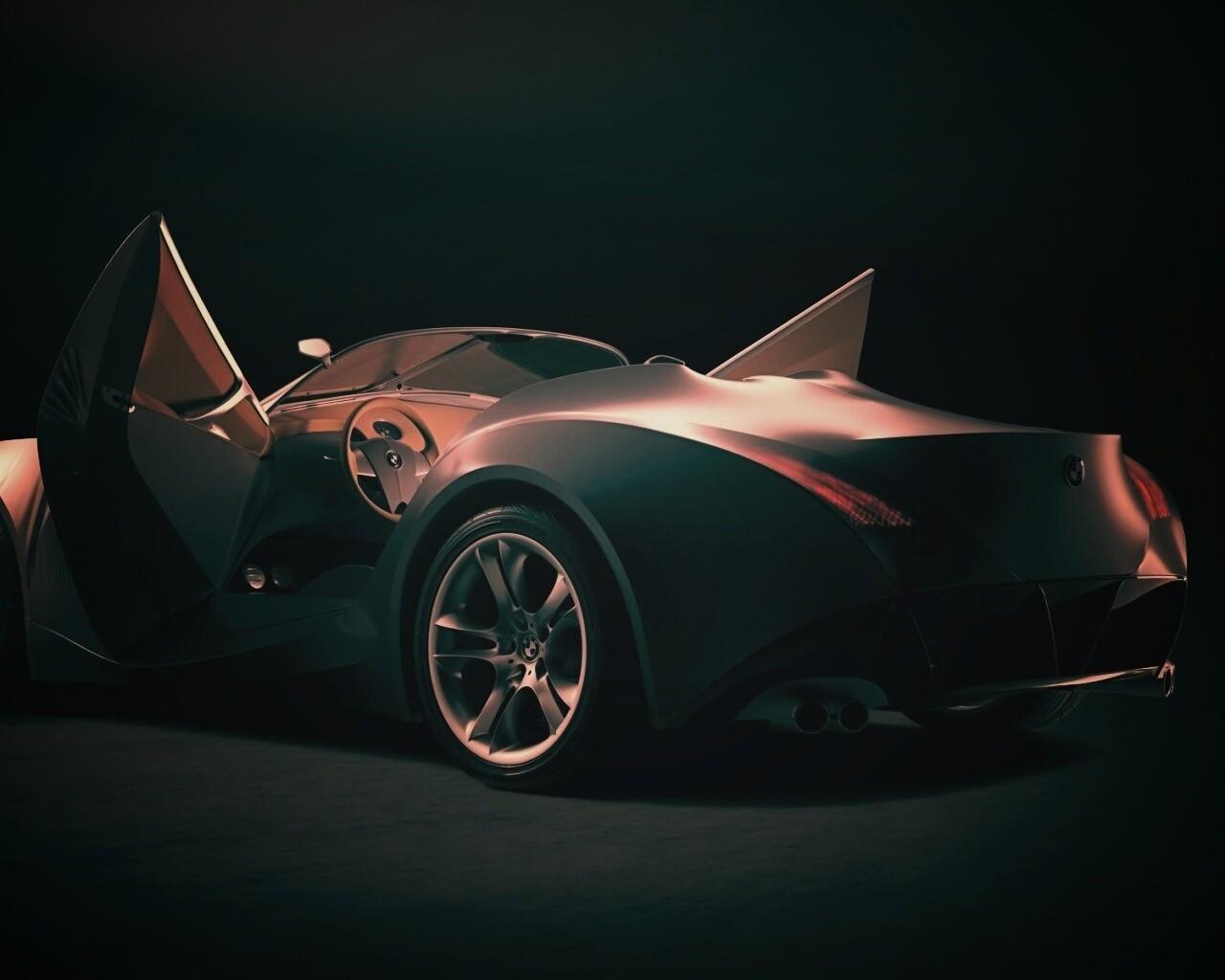 Автомобиль с распахнутыми дверцами обои