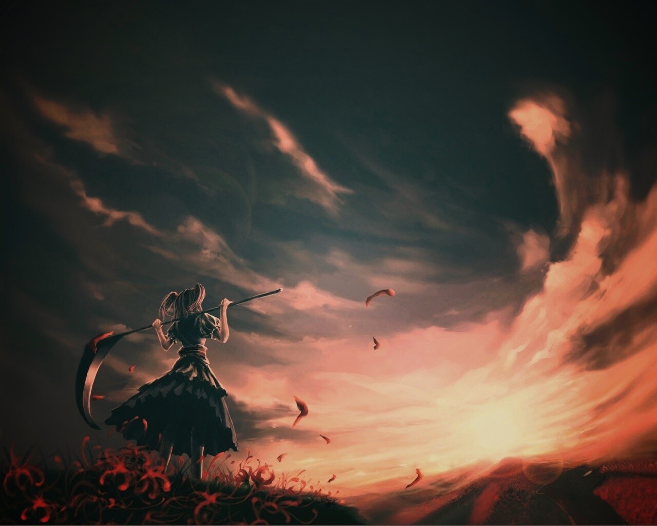 Девушка с косой обои