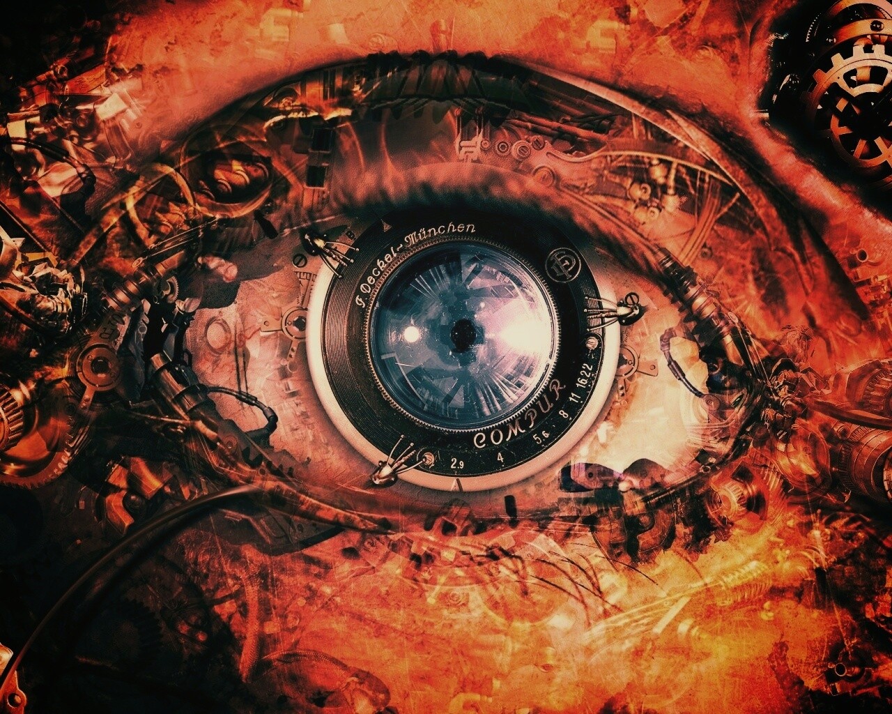 Механический глаз обои