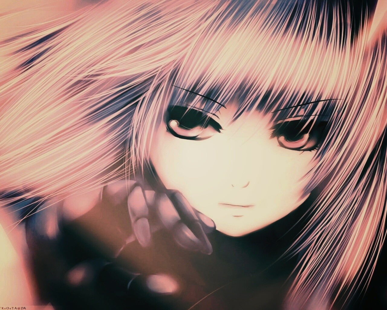 Девушка с голубыми волосами обои