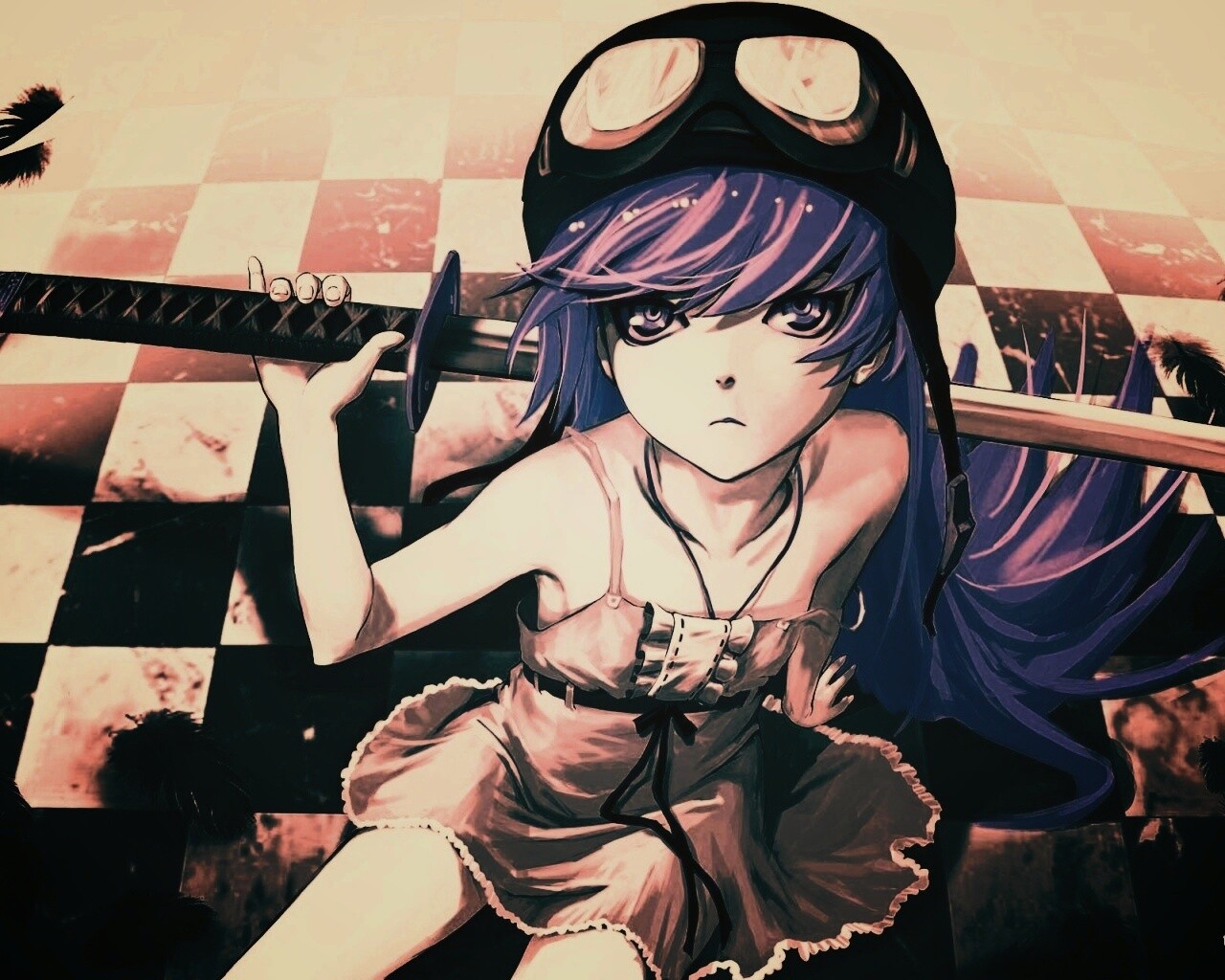 Девушка с катаной обои