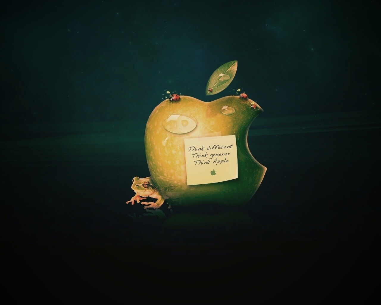 Think different, think greener, think Apple обои