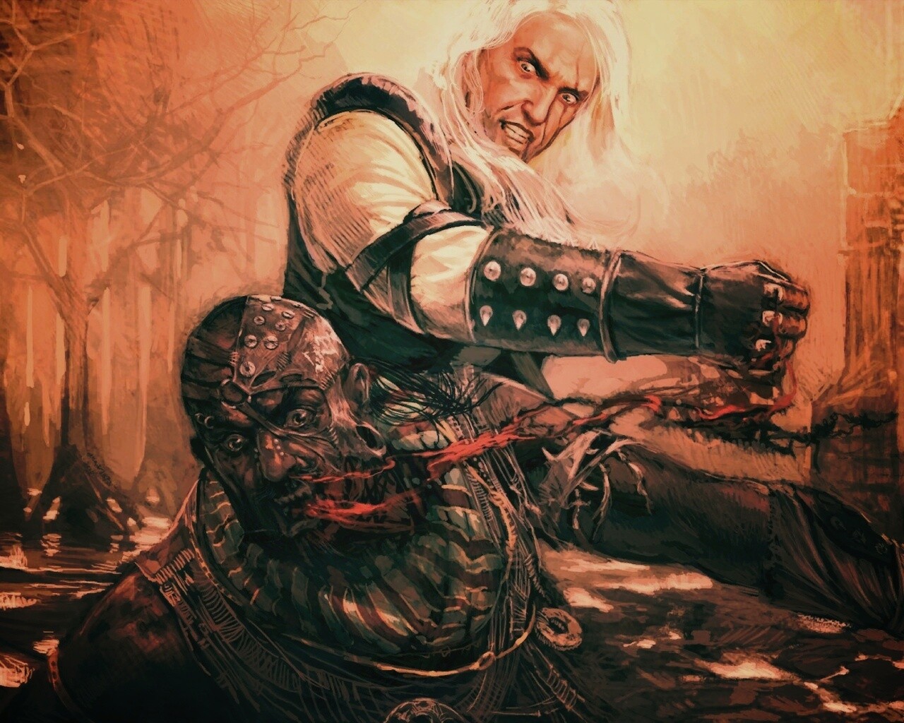 Геральт против Азара обои