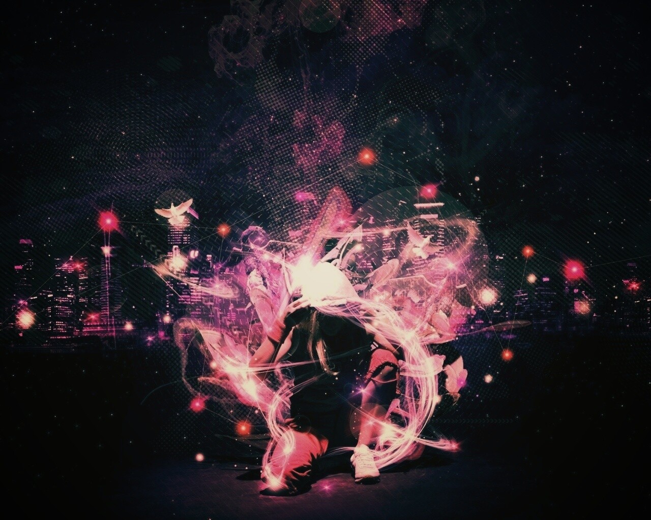 Фристайл арт с танцующей девушкой обои