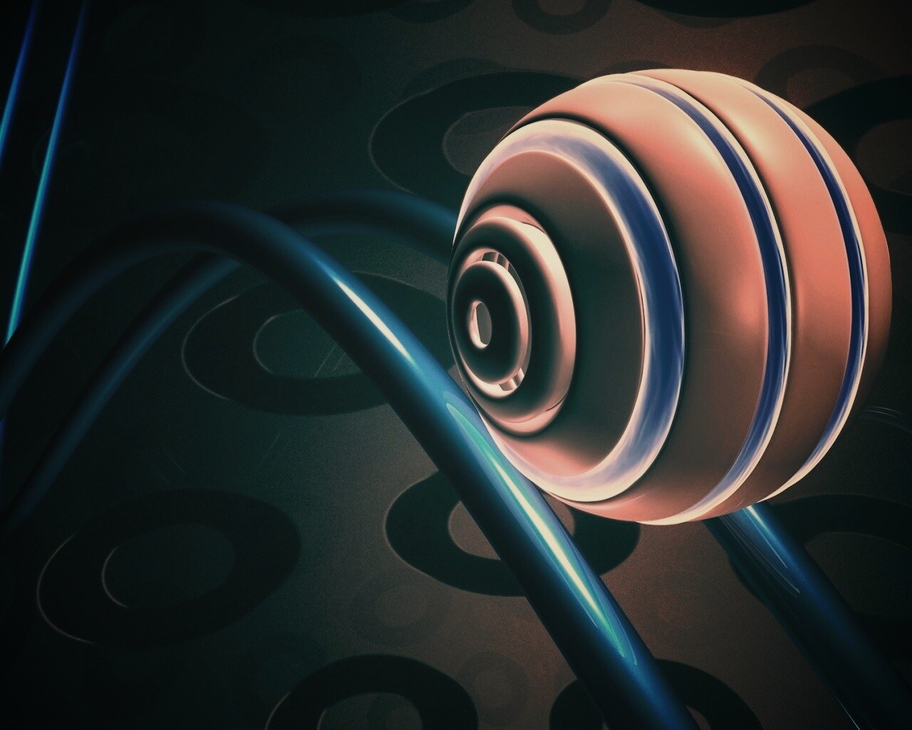 Шарик на рельсах американских горок обои