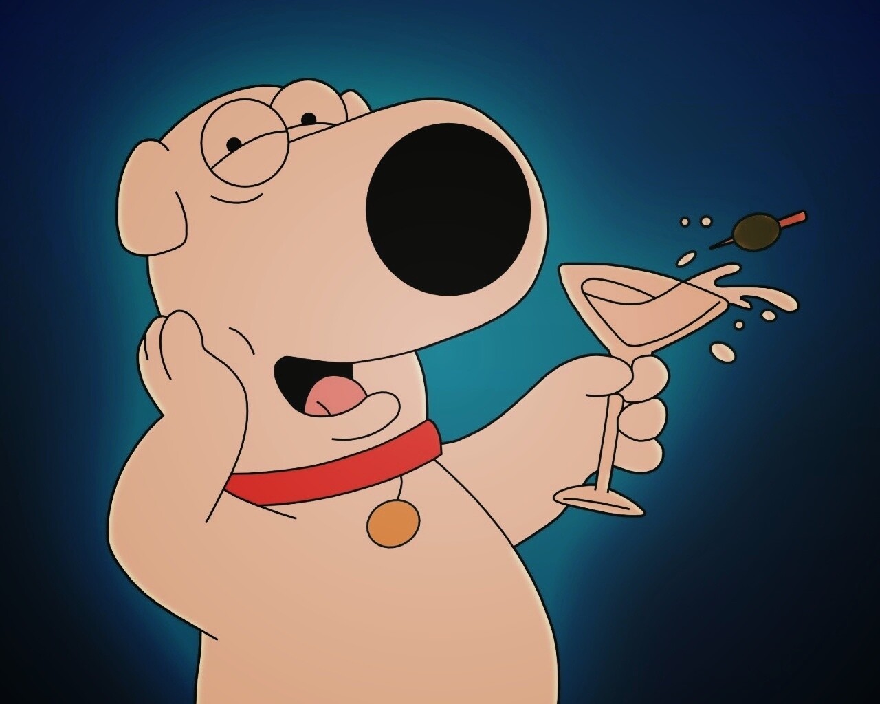 Браян с бокалом мартини обои