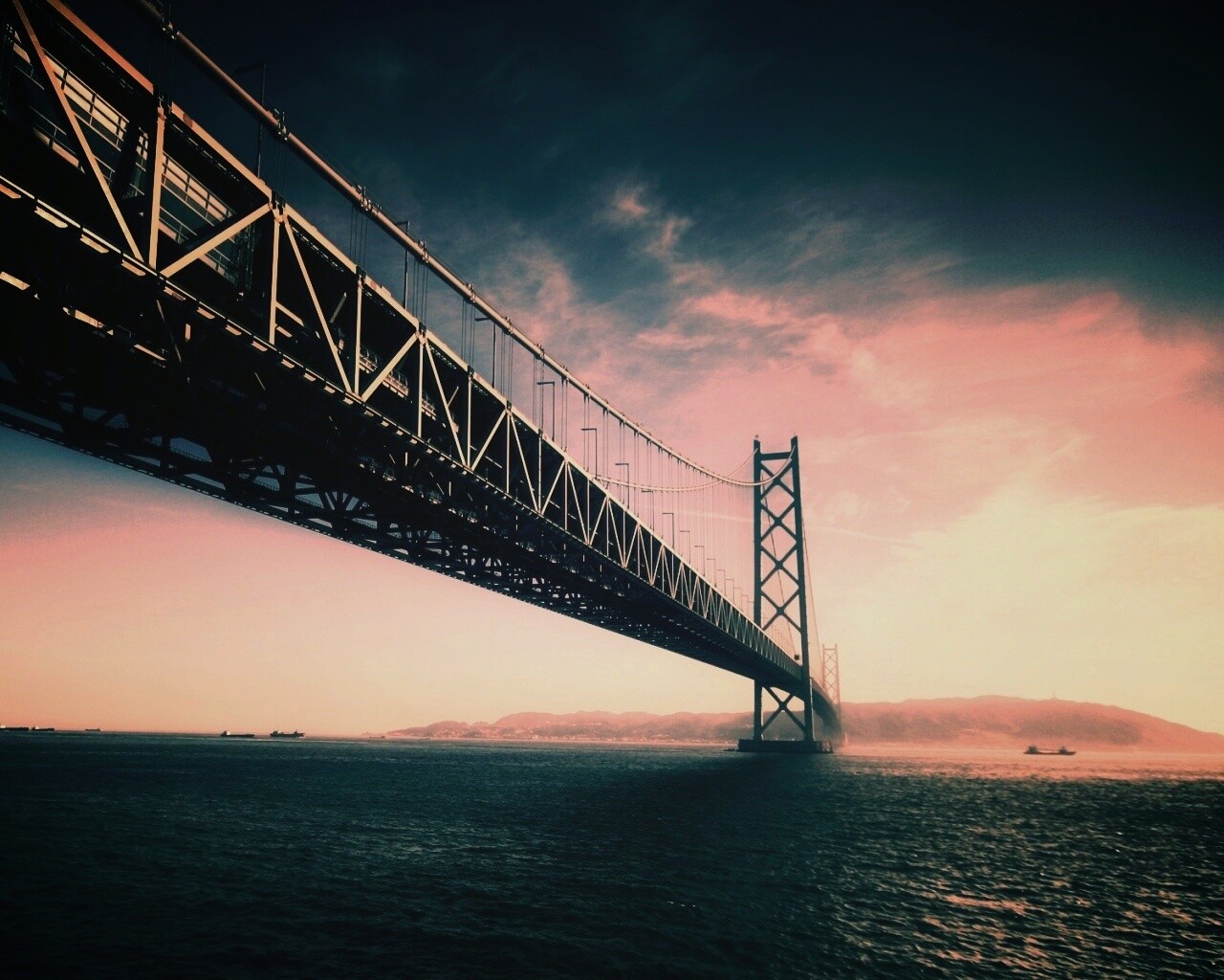 Мост Akashi Kaikyo в Японии обои