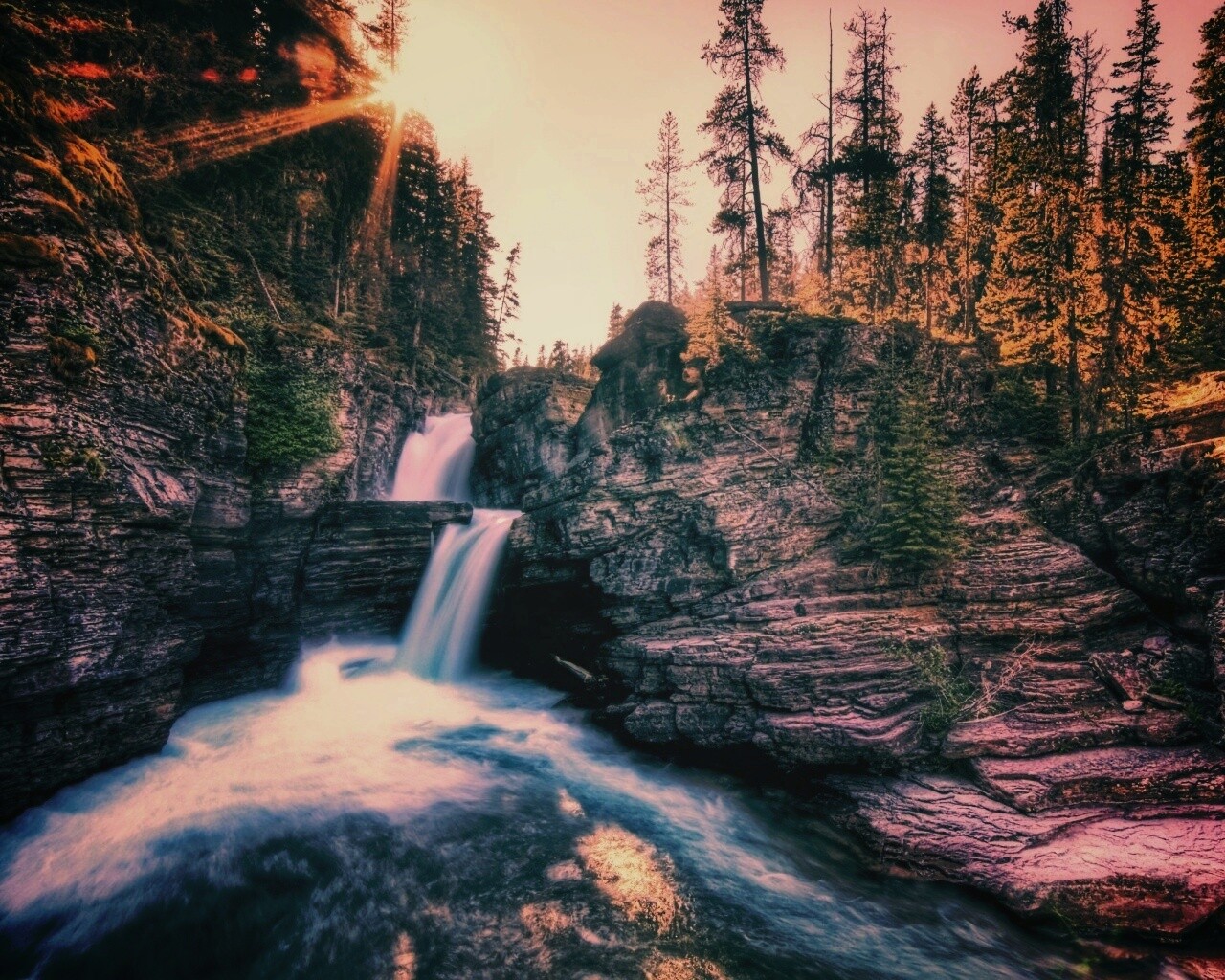 Горные водопады обои