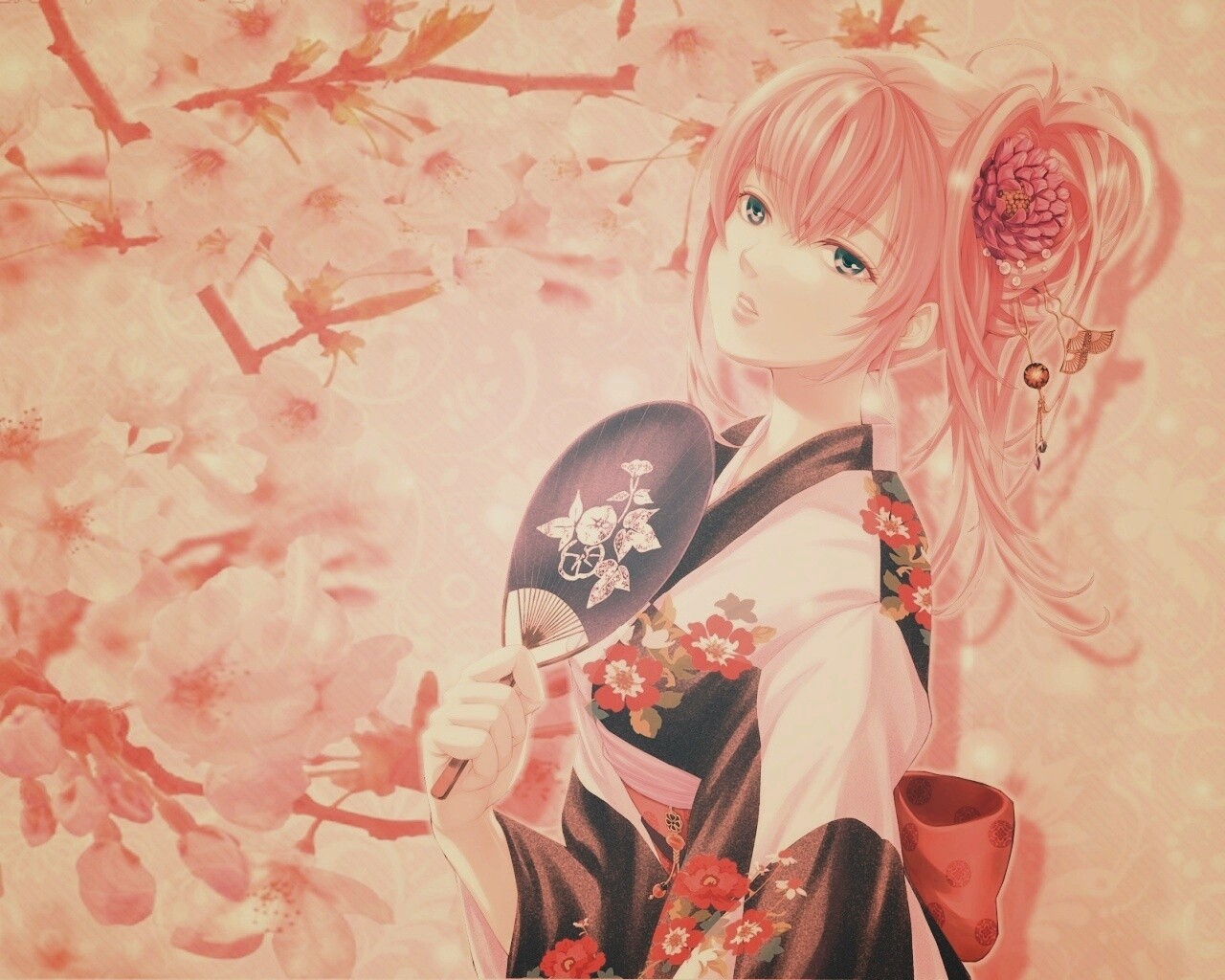 Девушка в кимоно обои