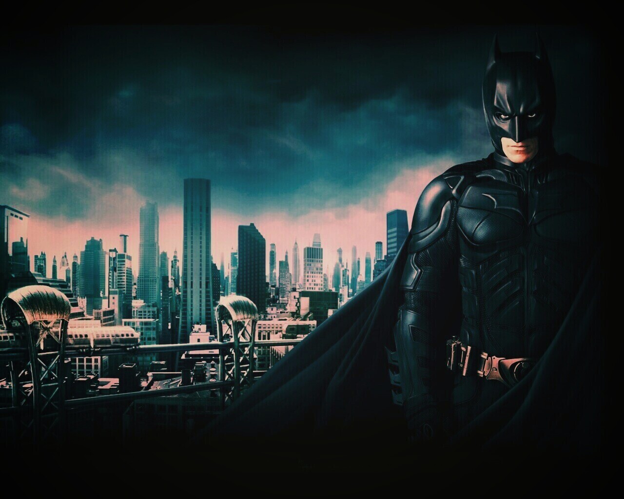 Бэтман над Готамом обои