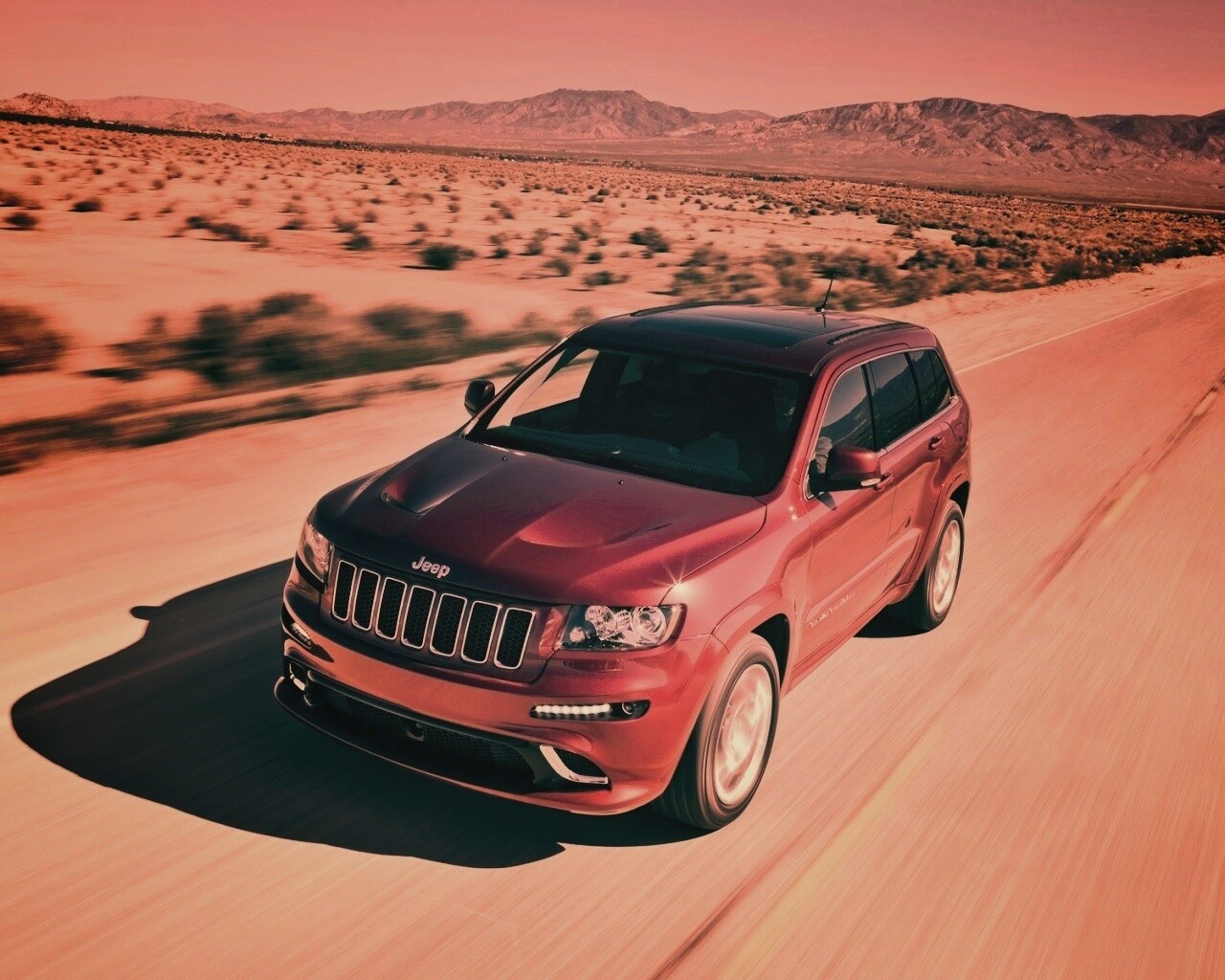 Красный Jeep обои