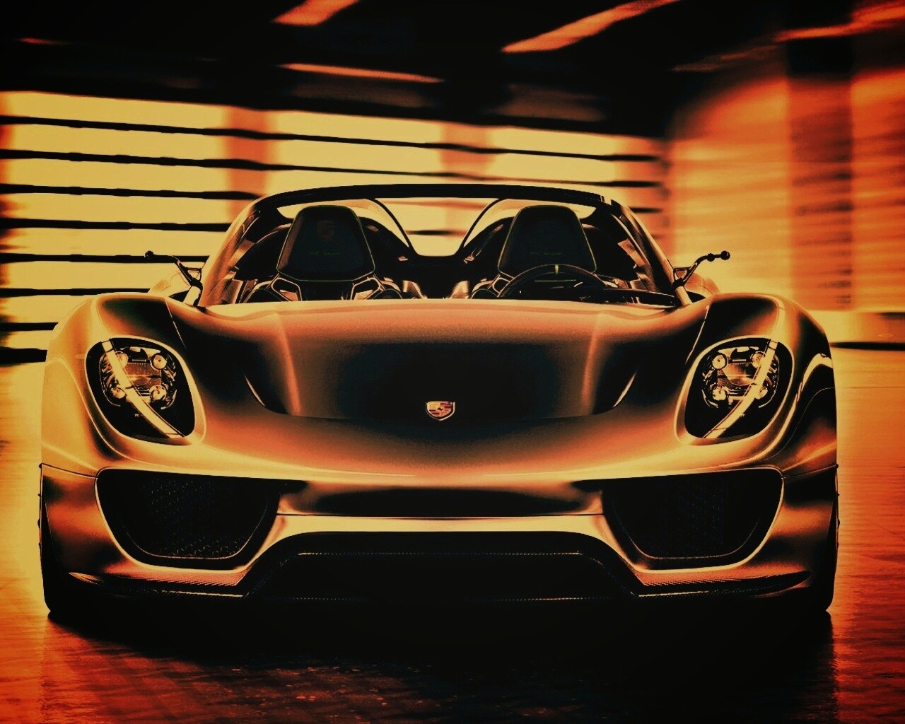 Золотой Порше обои