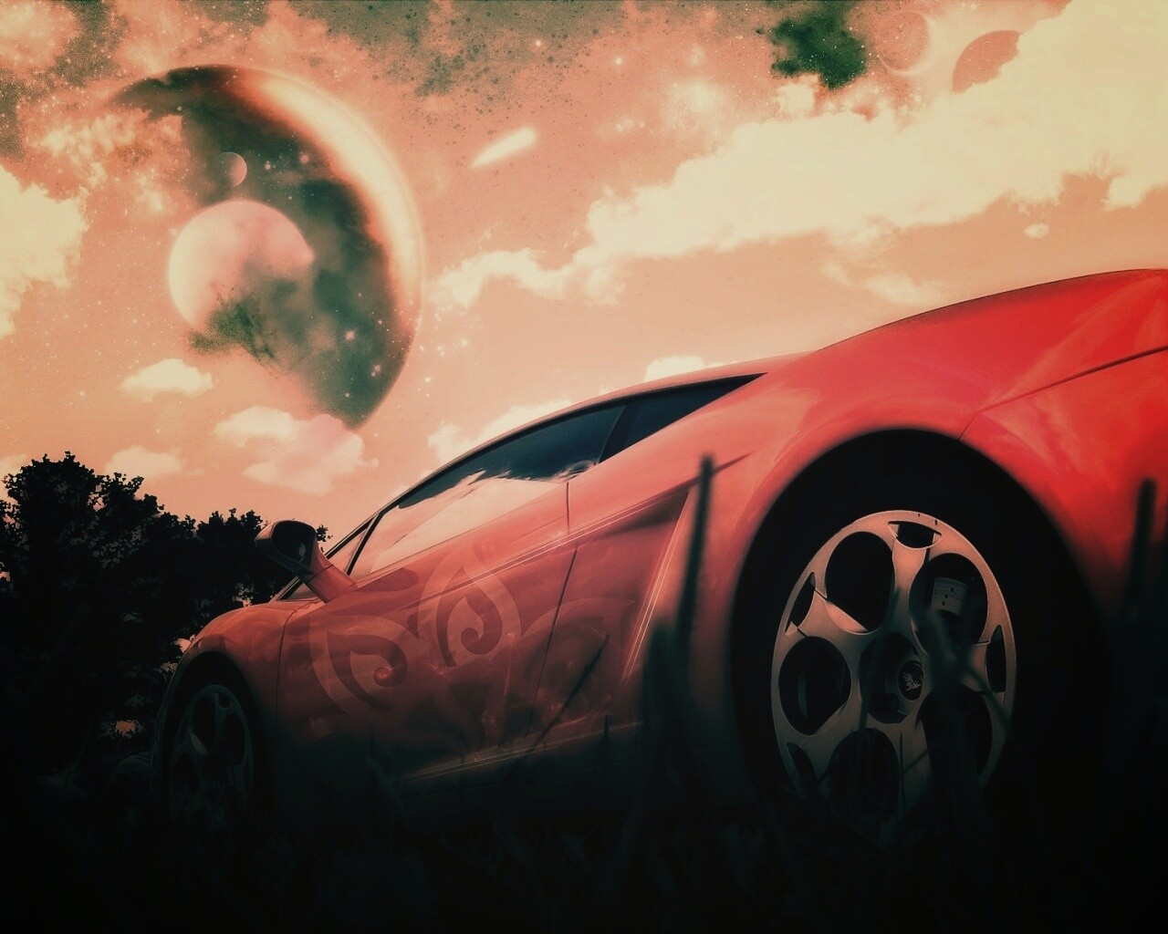 Lamborghini на другой планете обои