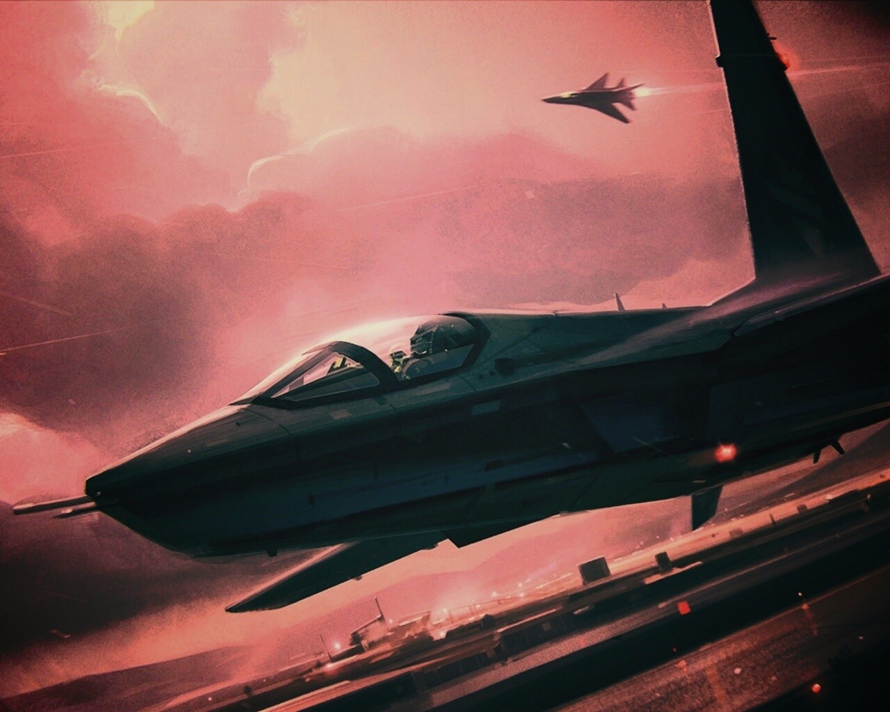 Истребитель на взлете обои