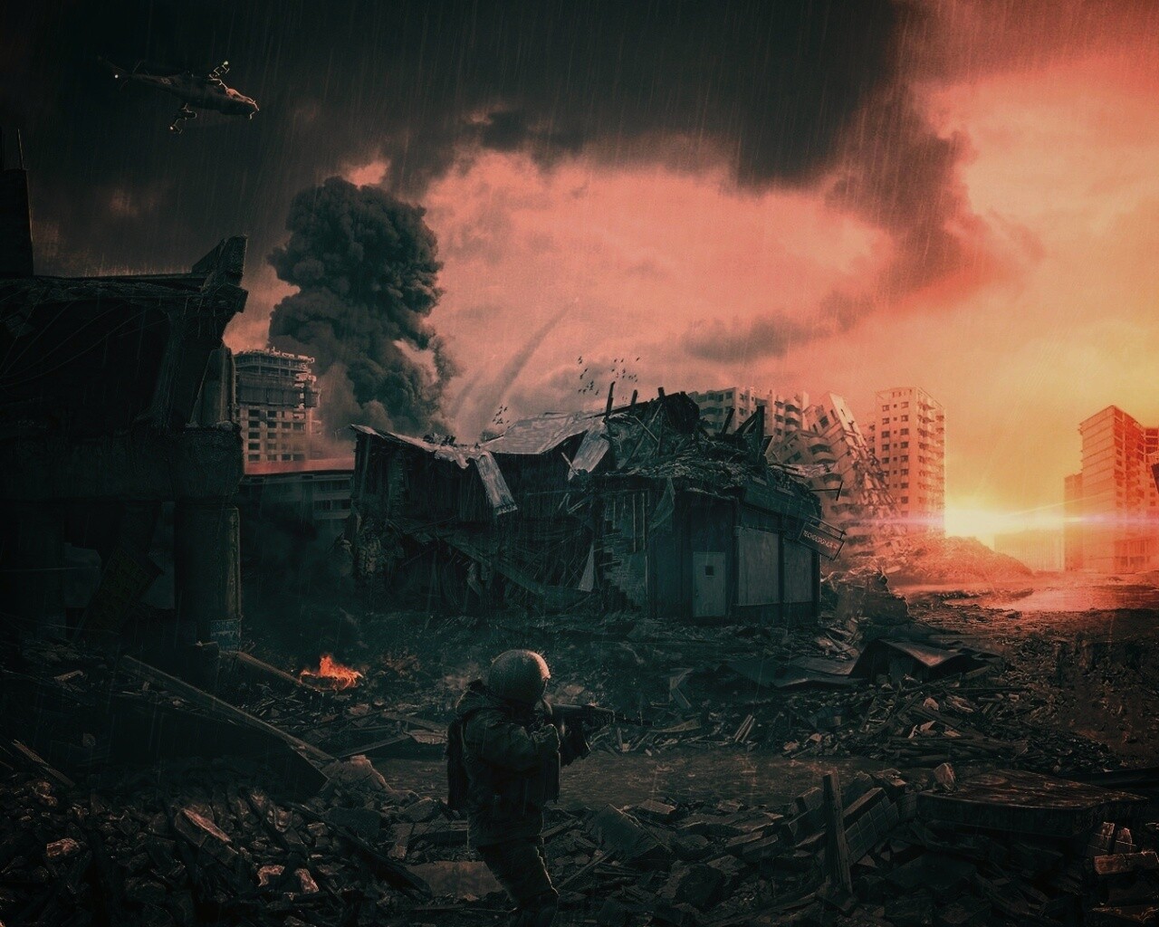 Город после войны обои