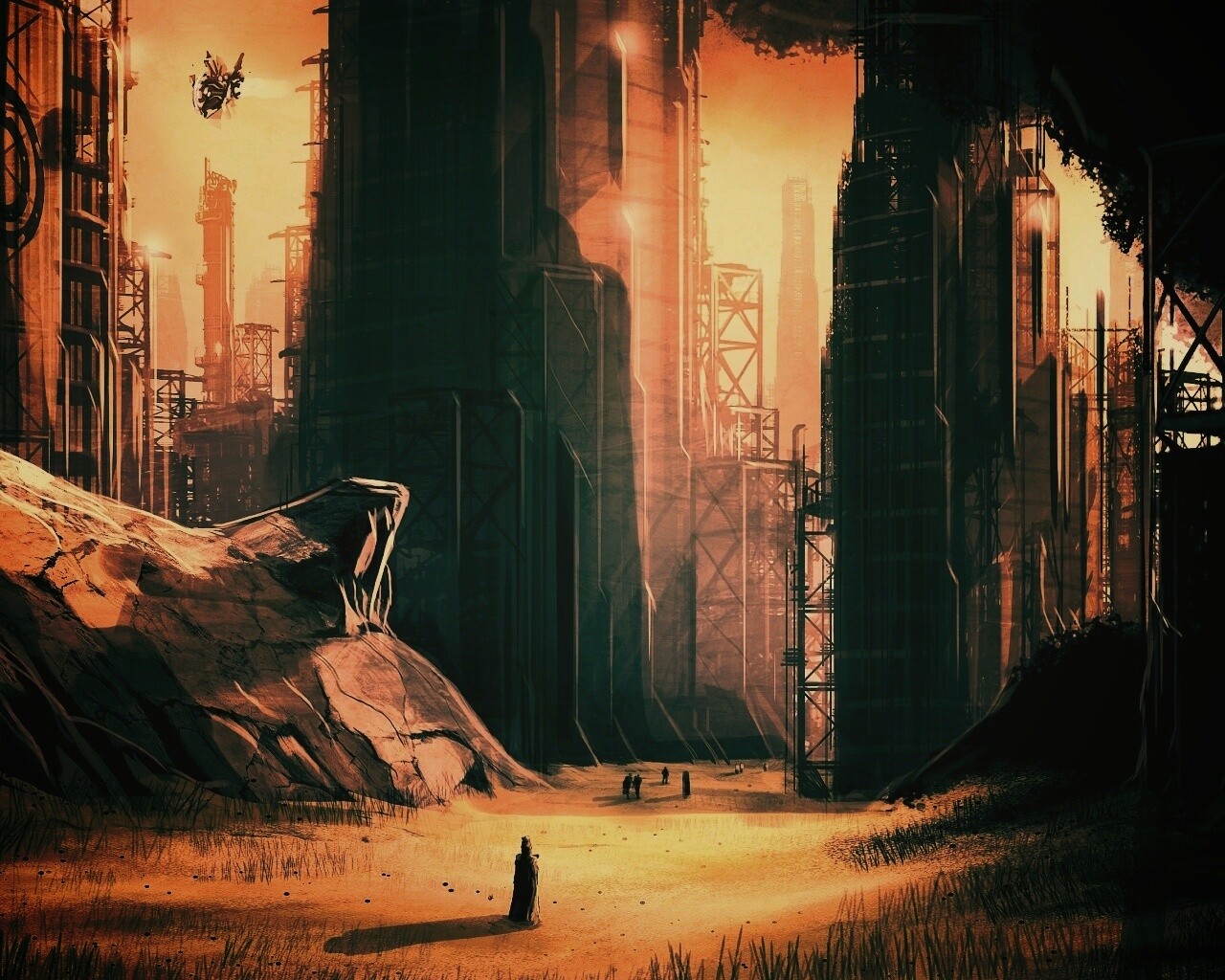 Технократический город обои